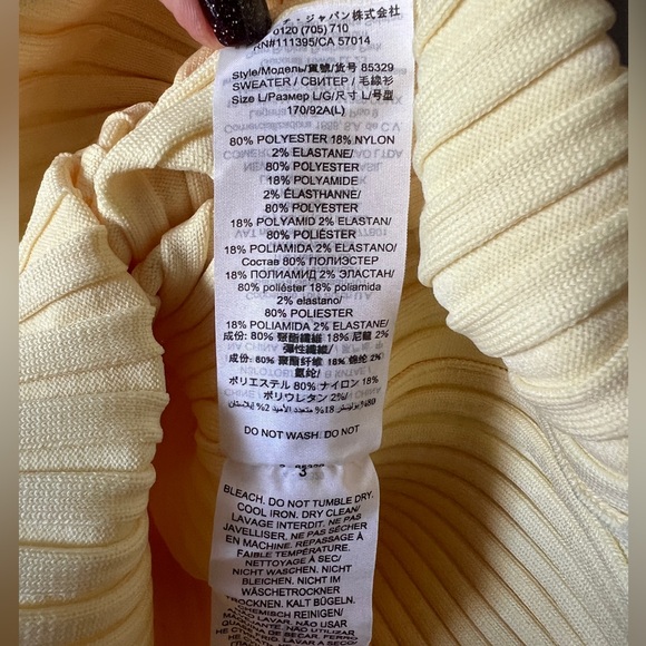 Tory Burch ribbed turtleneck butter yellow L - Picture 7 of 8